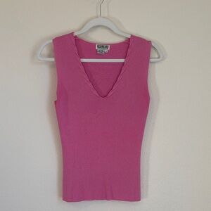Elegant Pink V-Neck Tank Top